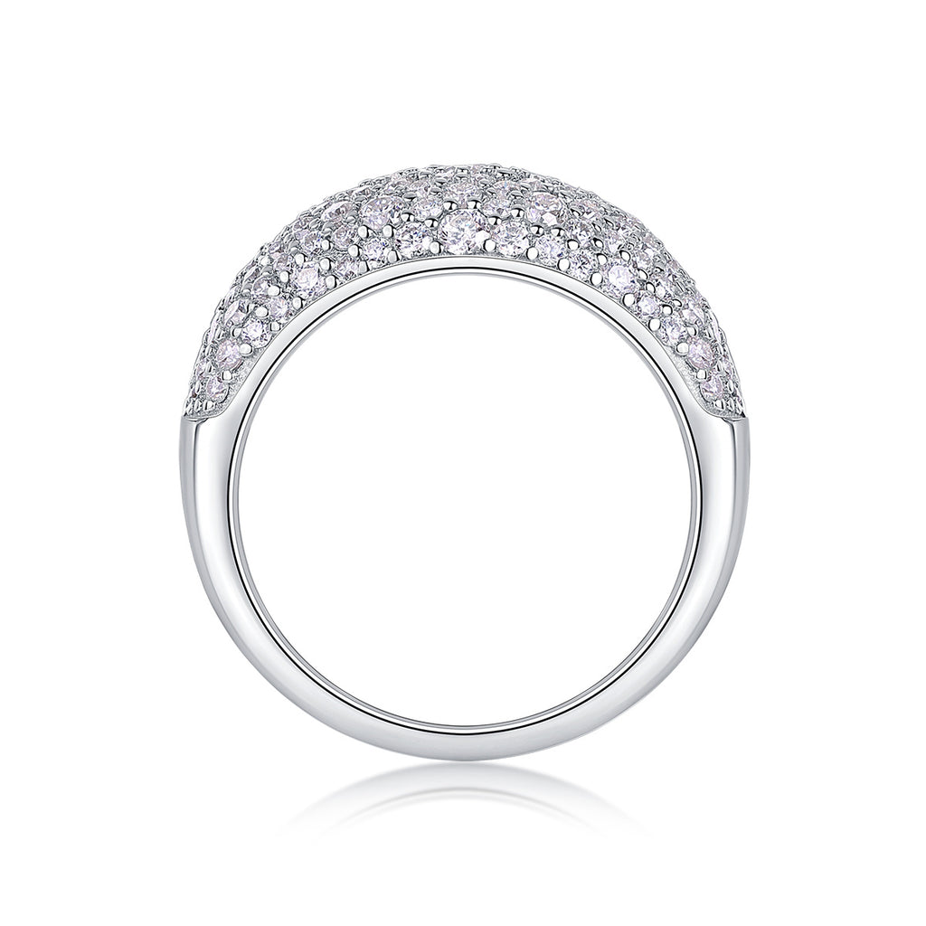 Moonlit Night Stars - A Fashionable Diamond Jewelry Piece Set With Moissanite S925 Sterling Silver And Platinum Diamond Ring