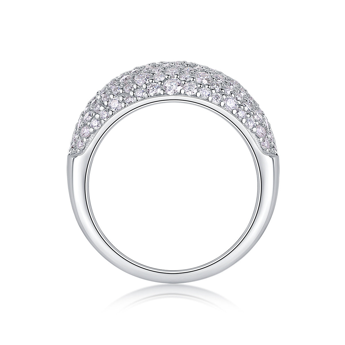 Moonlit Night Stars - A Fashionable Diamond Jewelry Piece Set With Moissanite S925 Sterling Silver And Platinum Diamond Ring