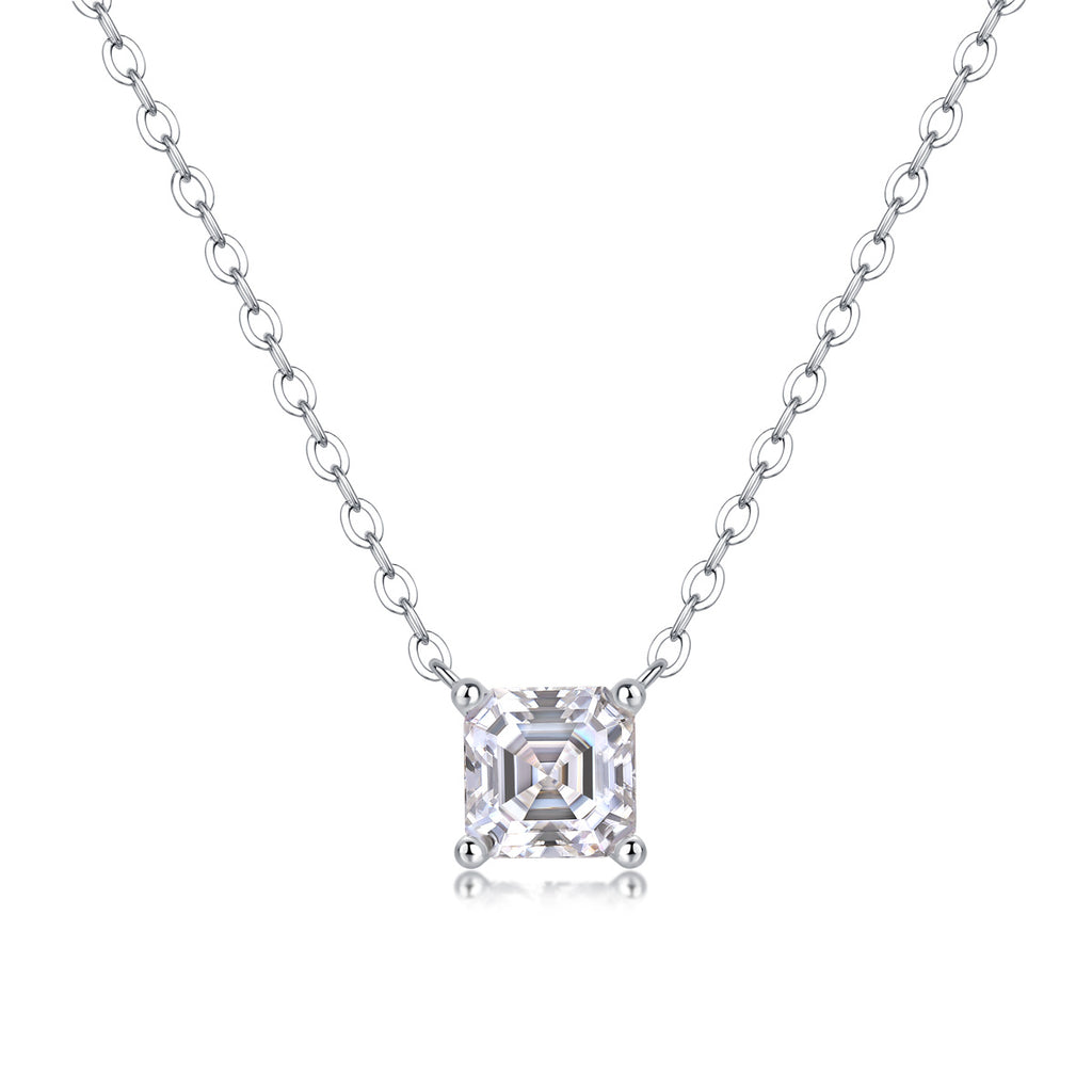 Eternal - A Fashionable And Luxurious Diamond Jewelry Pendant Set With Square Moissanite S925 Sterling Silver