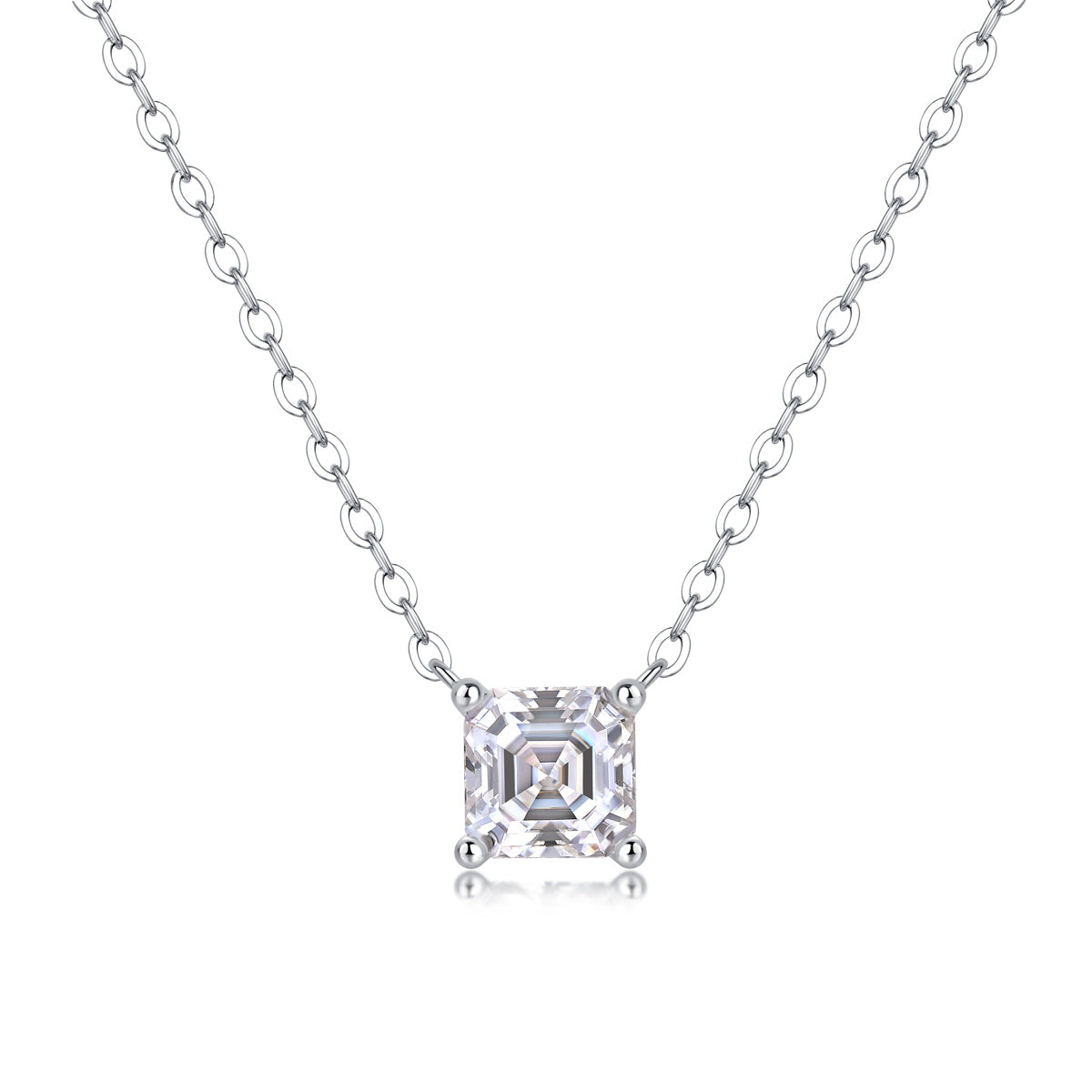 Eternal - A Fashionable And Luxurious Diamond Jewelry Pendant Set With Square Moissanite S925 Sterling Silver