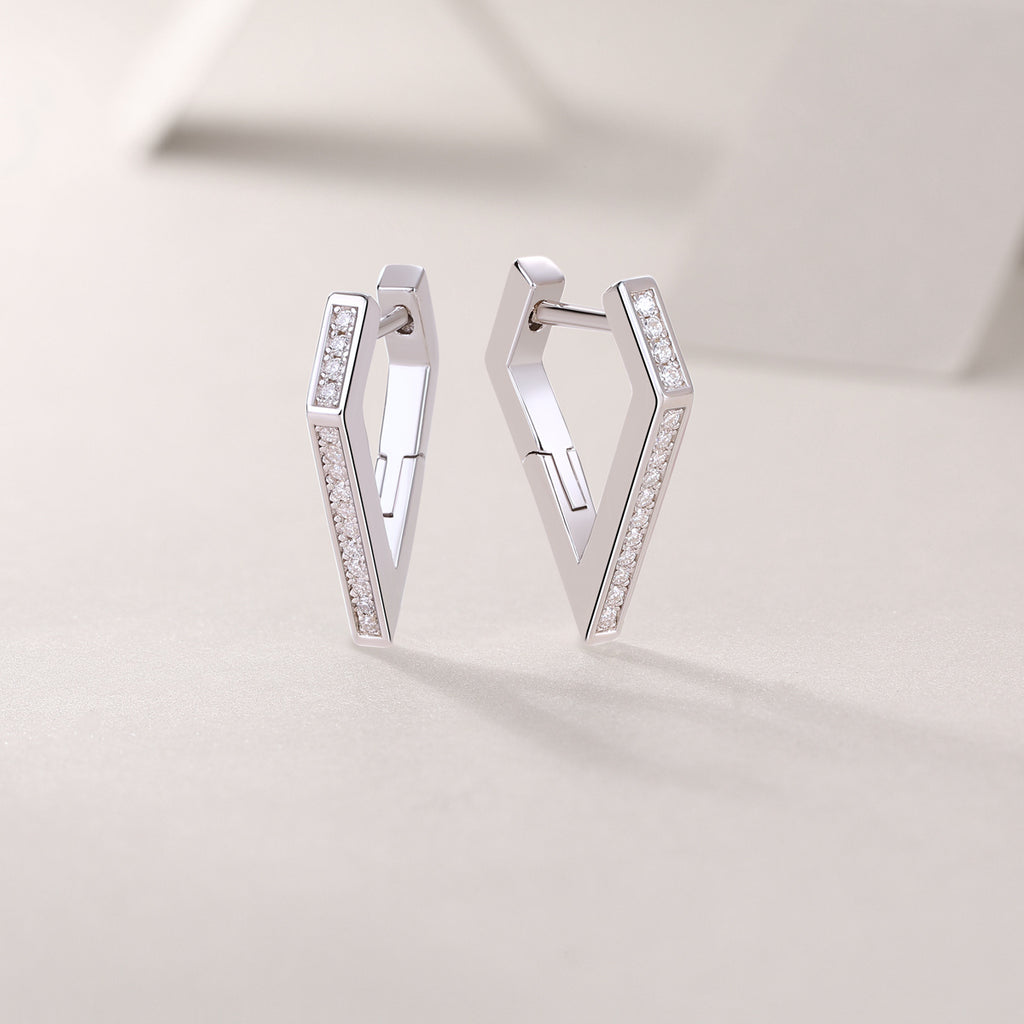 Coronation - Fashionable And Luxurious Diamond Jewelry Set With Moissanite S925 Sterling Silver And Platinum-plated Stud Earrings
