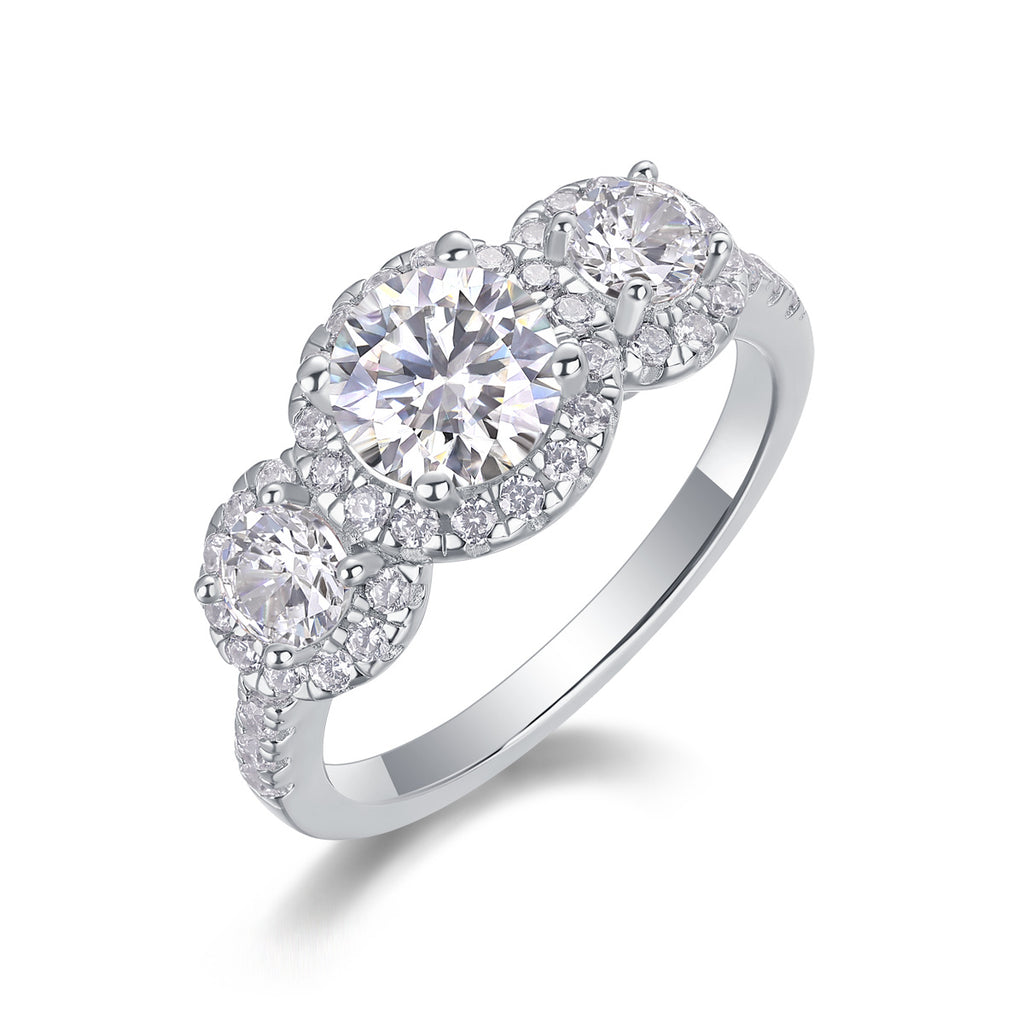 Human Warmth - A Fashionable And Luxurious Jewelry Piece Set With 1-carat Moissan Diamond S925 Sterling Silver And Platinum-plated Diamond