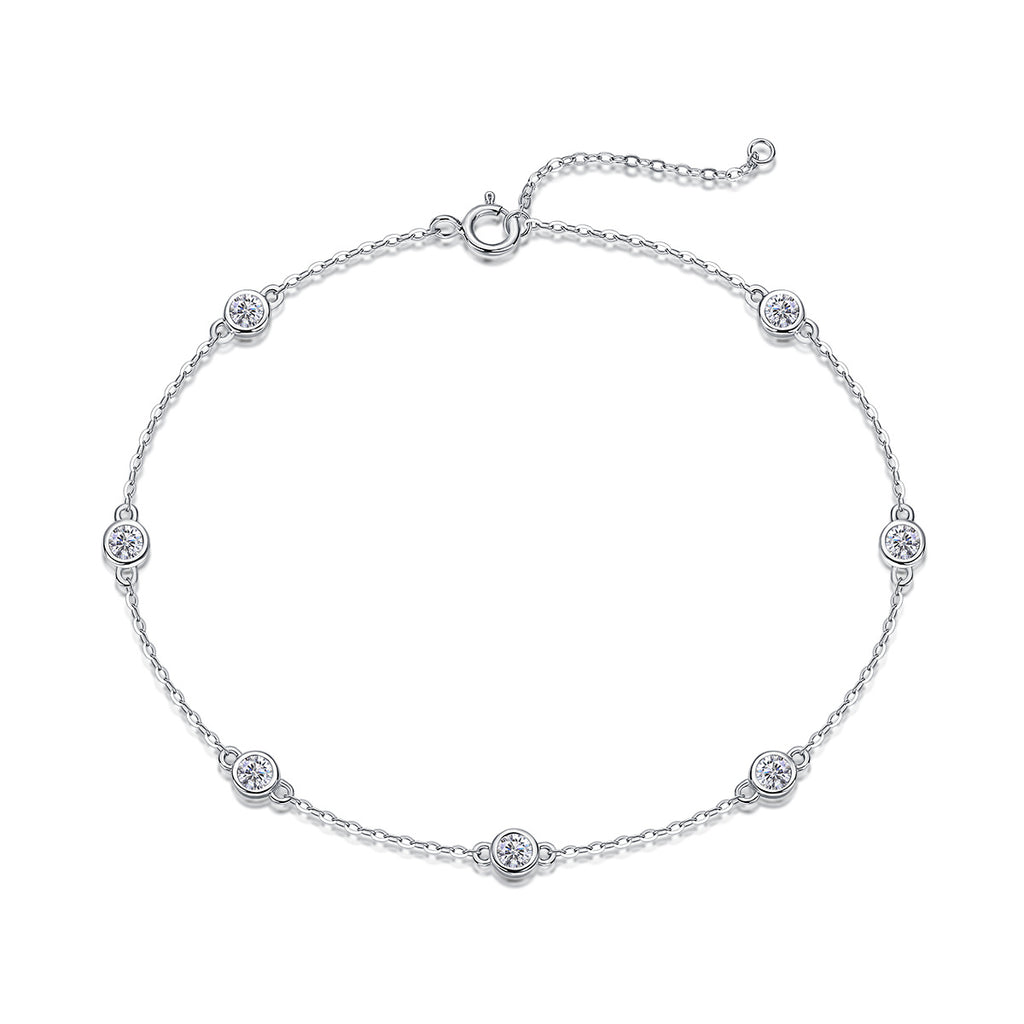 Smart Bubble Luxury Fashion Mossan Diamond S925 Silver Bracelet Comparable To Natural Diamonds