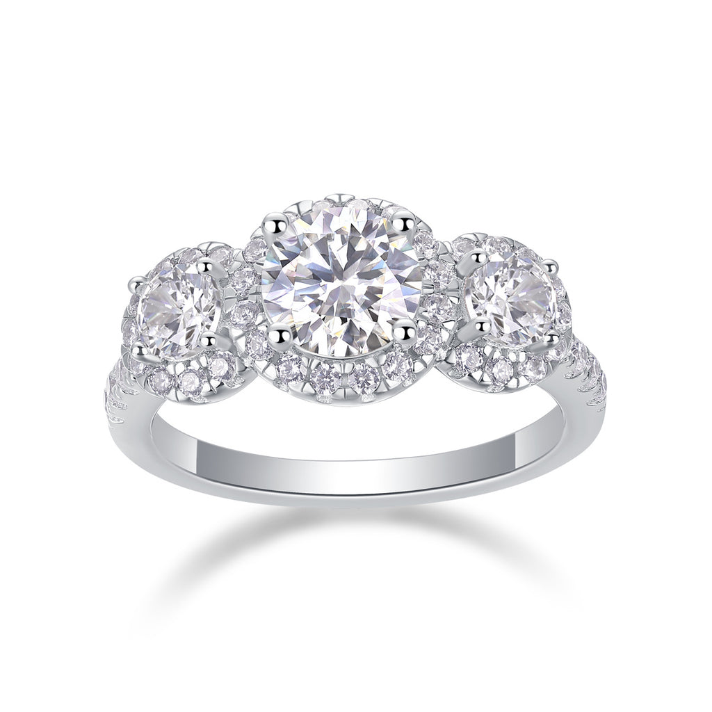 Human Warmth - A Fashionable And Luxurious Jewelry Piece Set With 1-carat Moissan Diamond S925 Sterling Silver And Platinum-plated Diamond