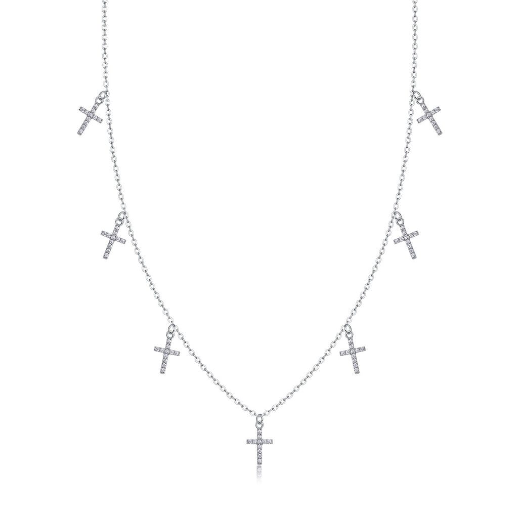 Holy Light Cross - A Fashionable And Luxurious Diamond Jewelry Pendant Set With Moissanite S925 Sterling Silver And Platinum Plating