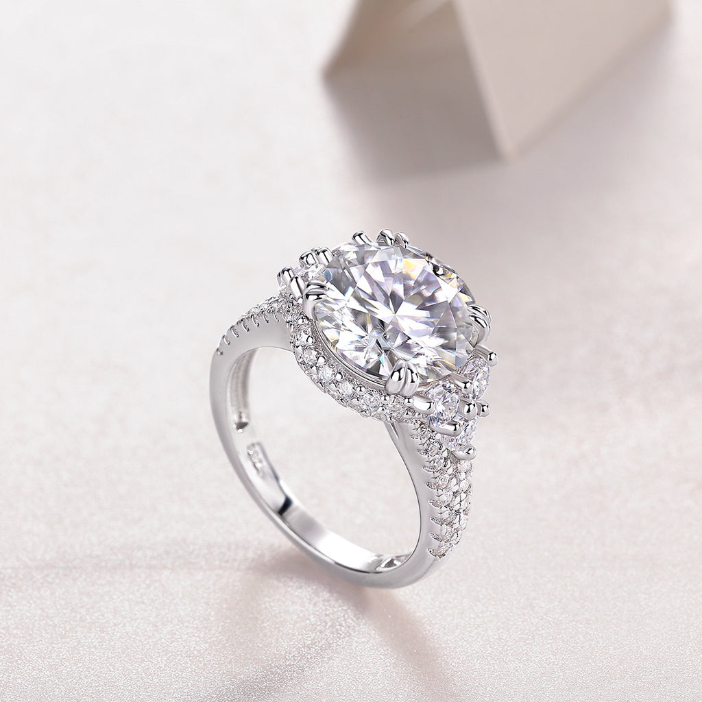 Dance With Youth - A Fashionable And Luxurious Jewelry Accessory Set With 5-carat Moissan Diamond S925 Sterling Silver And Platinum-plated Diamond