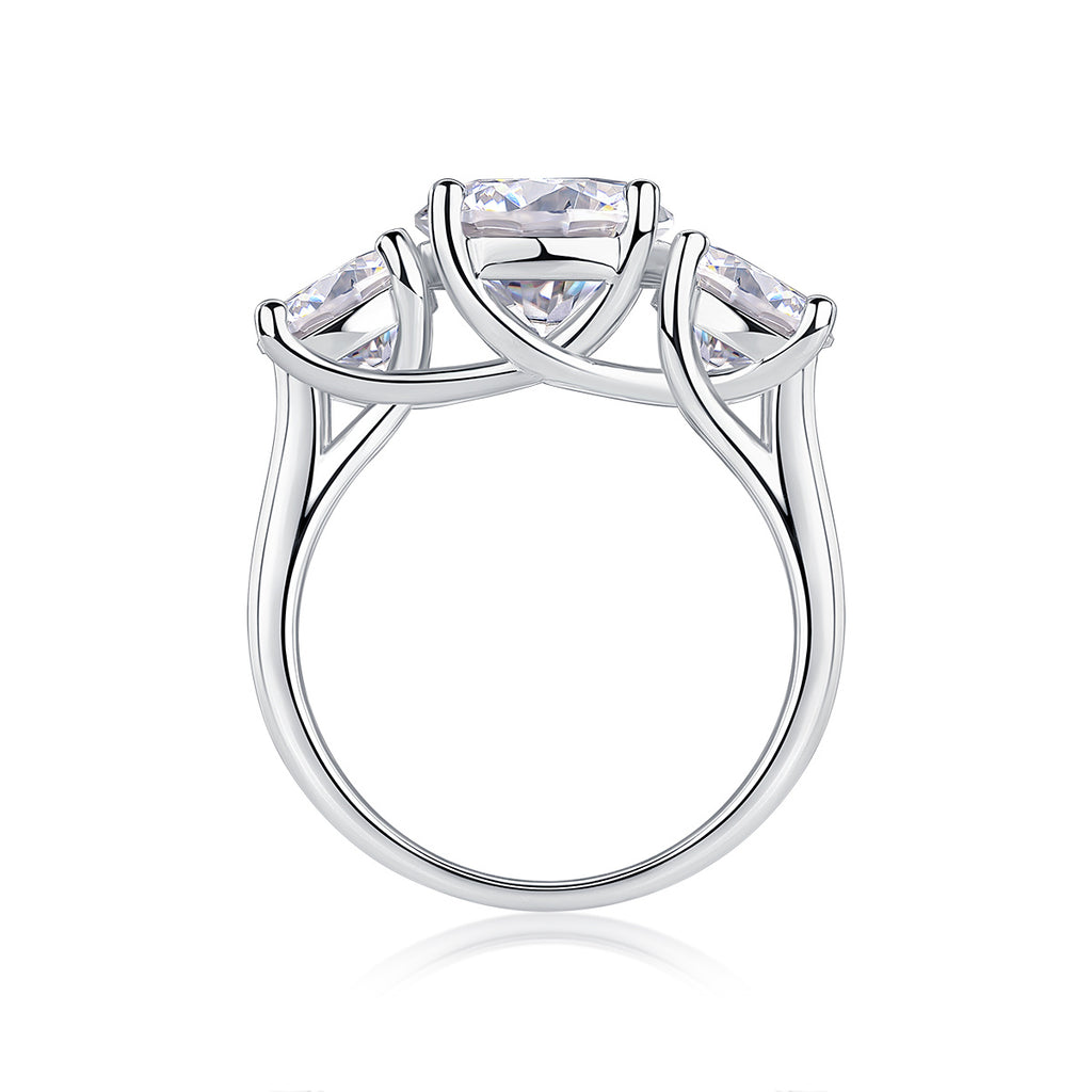 Three Lives Of Fortune - A Fashionable And Luxurious Jewelry Piece Set With 3-carat Moissan Diamond S925 Sterling Silver And Platinum-plated Diamond