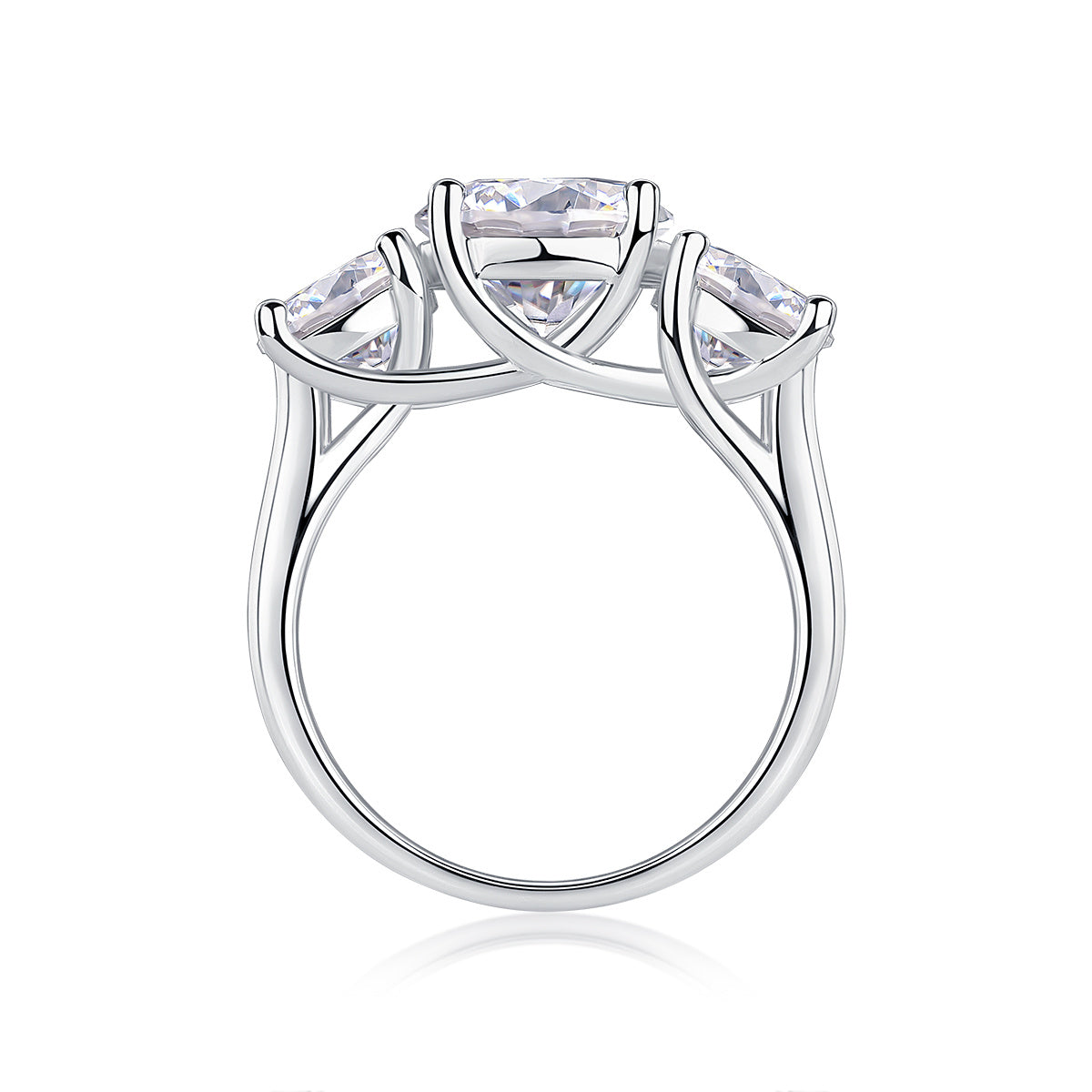 Three Lives Of Fortune - A Fashionable And Luxurious Jewelry Piece Set With 3-carat Moissan Diamond S925 Sterling Silver And Platinum-plated Diamond