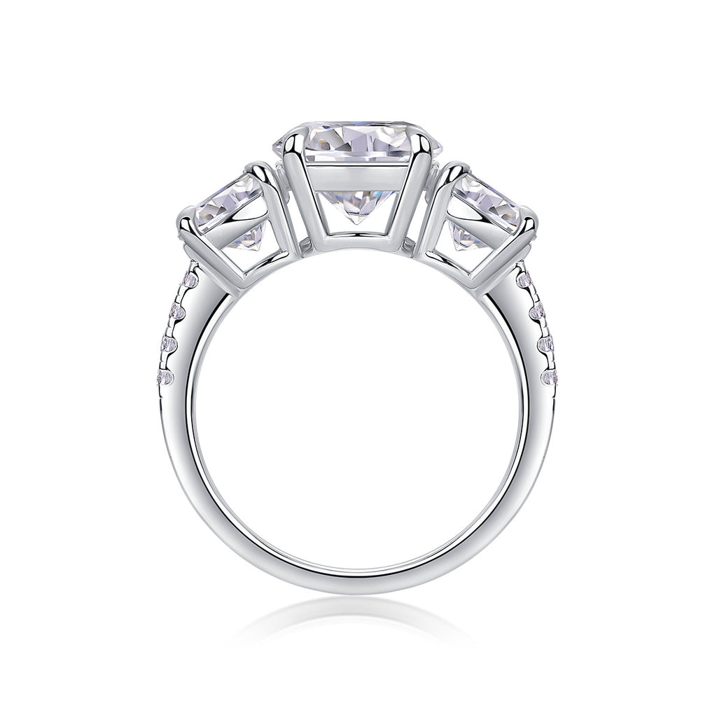 Three Shining Stars - A Fashionable And Luxurious Jewelry Piece Set With 3-carat Moissanite S925 Sterling Silver And Platinum-plated Diamond