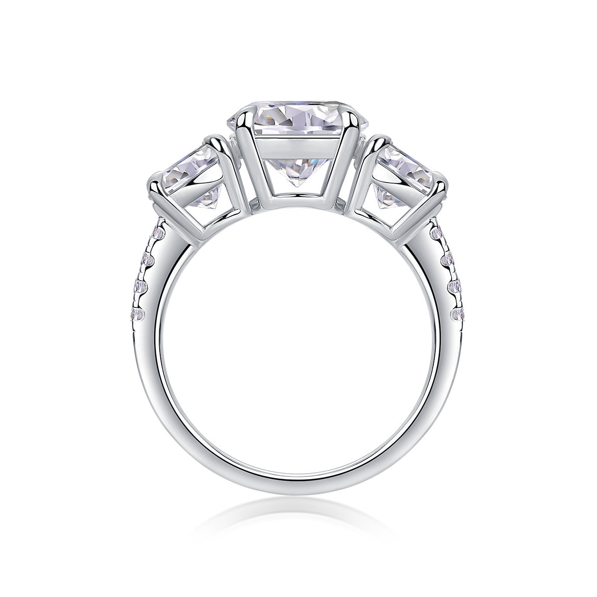 Three Shining Stars - A Fashionable And Luxurious Jewelry Piece Set With 3-carat Moissanite S925 Sterling Silver And Platinum-plated Diamond