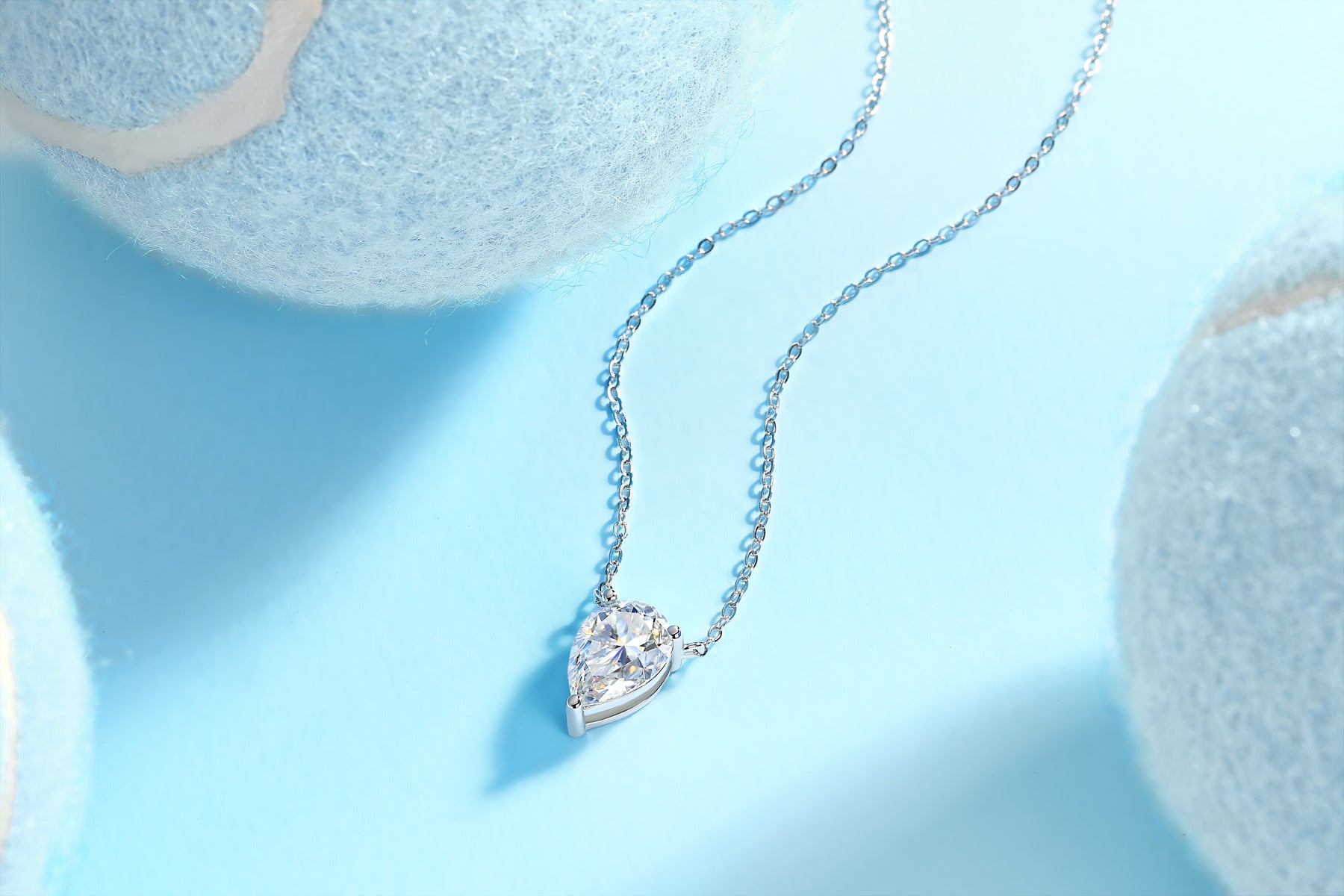 Water Drop - Fashionable Jewelry Pendant Set With Moissanite S925 Sterling Silver And Platinum-plated Diamond, Moissanite Silver Jewelry