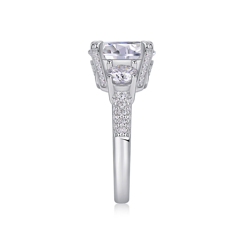 Dazzling Stars - A Fashionable And Luxurious Jewelry Piece Set With 5-carat Moissan Diamond S925 Sterling Silver And Platinum-plated Diamond