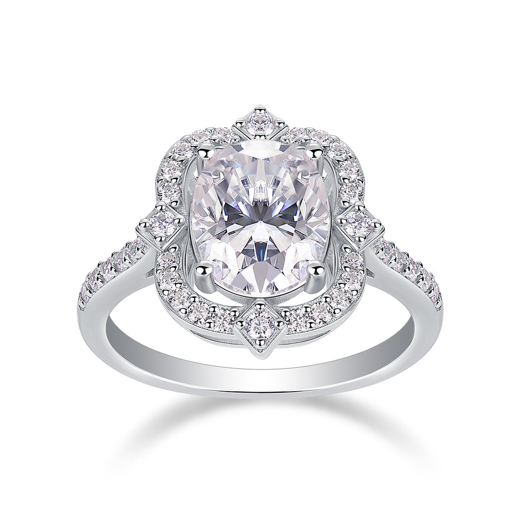 Camellia - A Fashionable Jewelry Ring Set With Moissanite S925 Sterling Silver And Gold-plated Diamond