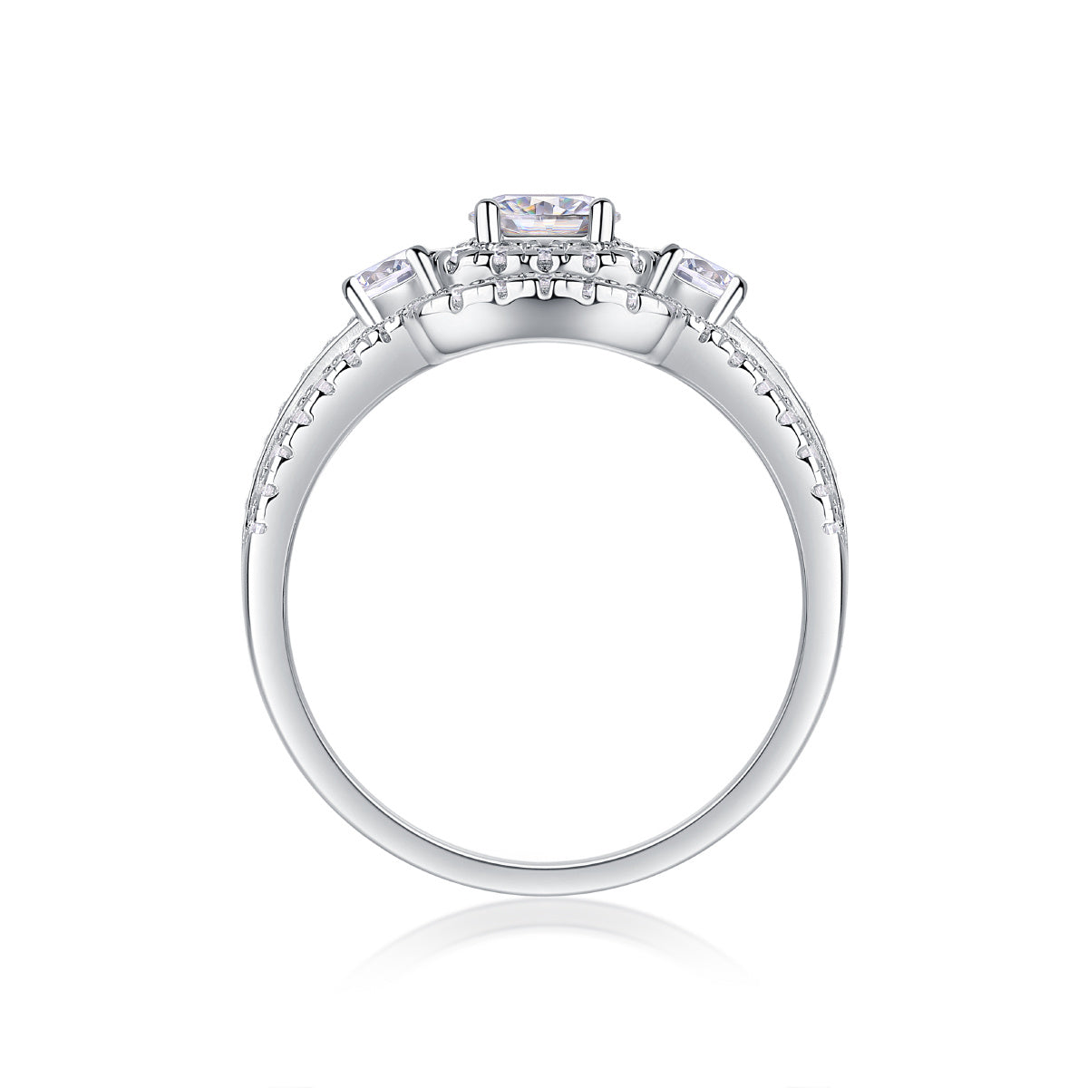 Afternoon In The Gobi - A Fashionable And Luxurious Jewelry Piece Set With Half-carat Moissan Diamond S925 Sterling Silver And Platinum-plated Diamond