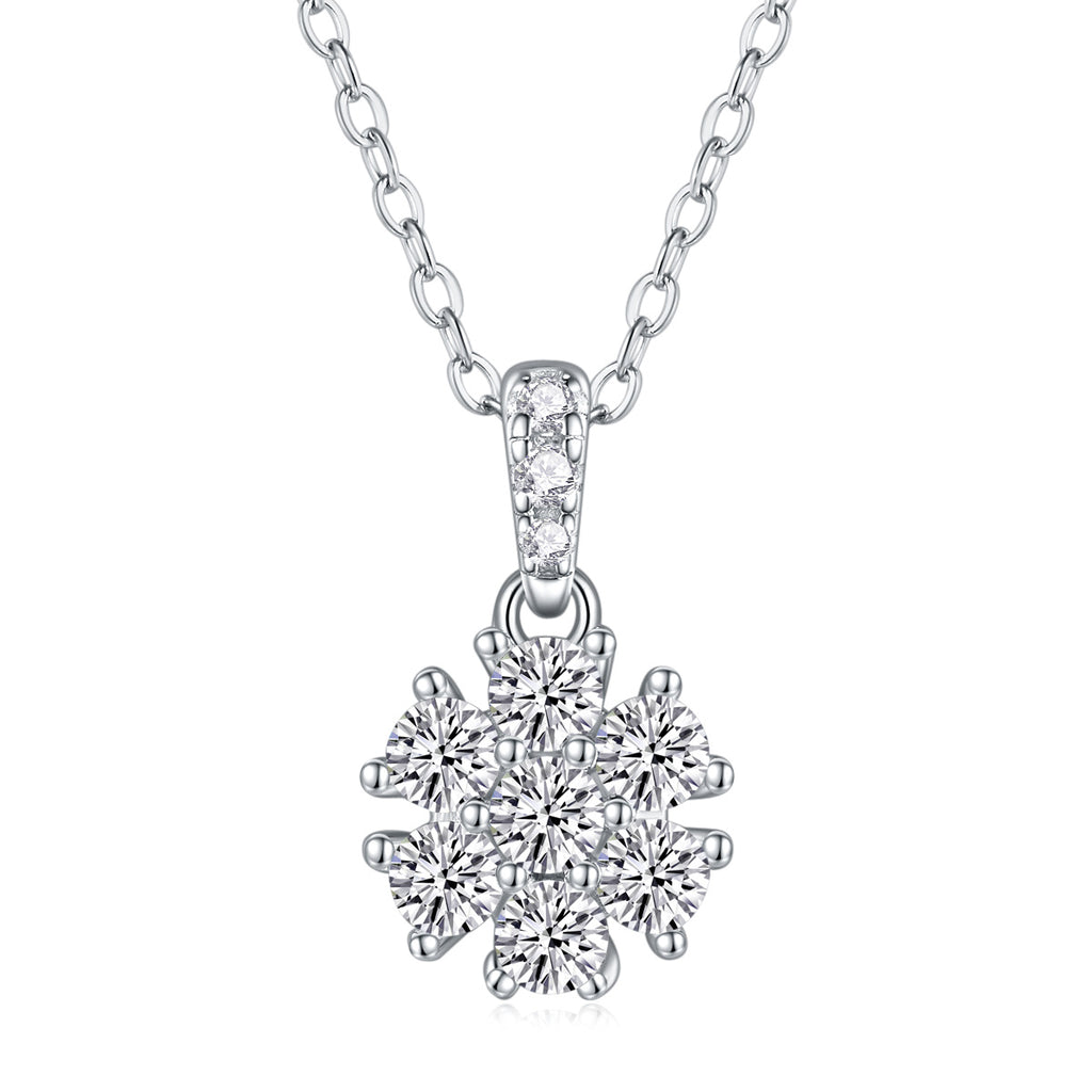 Snowflake Dance - A Fashionable And Luxurious Diamond Jewelry Pendant Set With Moissanite S925 Sterling Silver And Platinum Plating