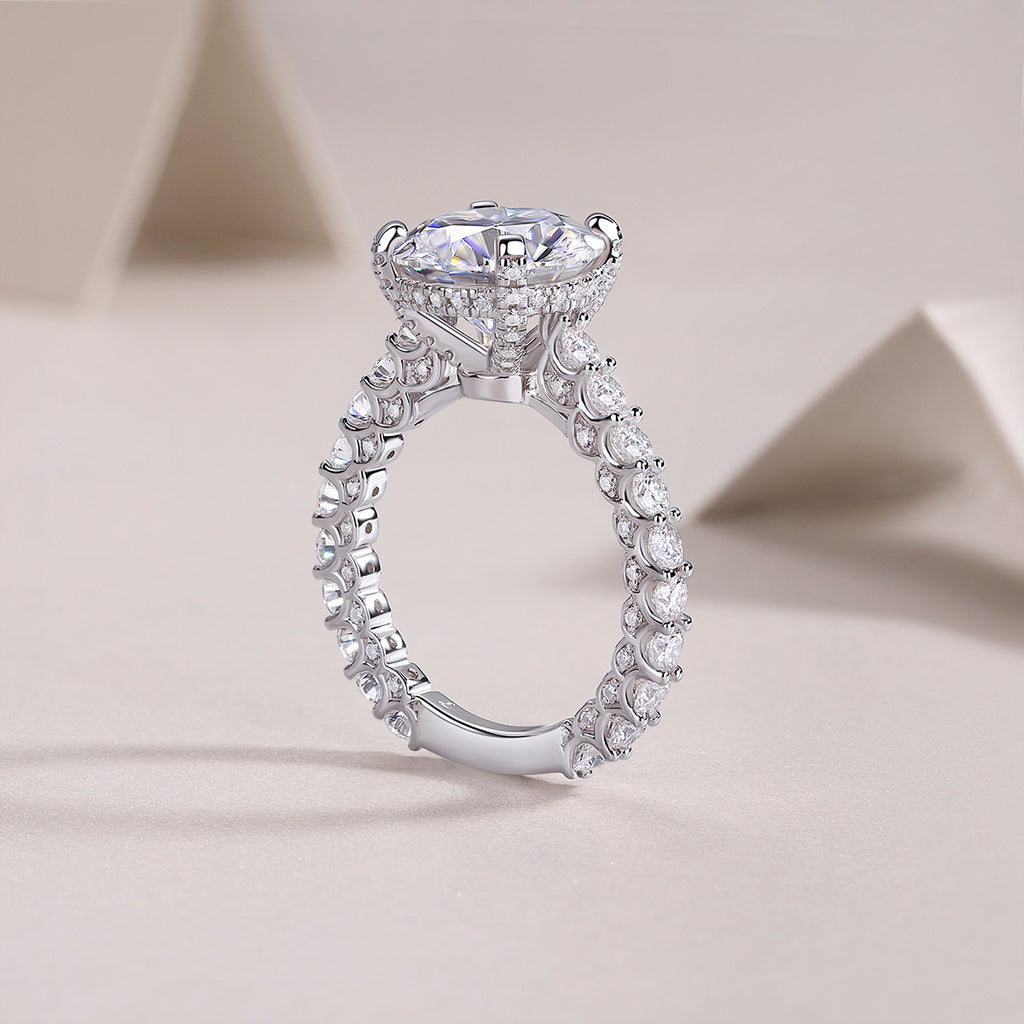 Affectionate And Tender - A Fashionable And Luxurious Jewelry Piece Set With 5-carat Moissanite S925 Sterling Silver And Platinum-plated Diamond