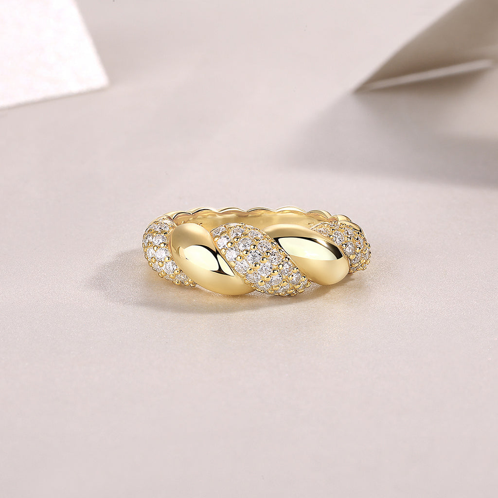 Tengman - A Fashionable Jewelry Accessory Set With Moissanite S925 Sterling Silver And Gold-plated Diamond