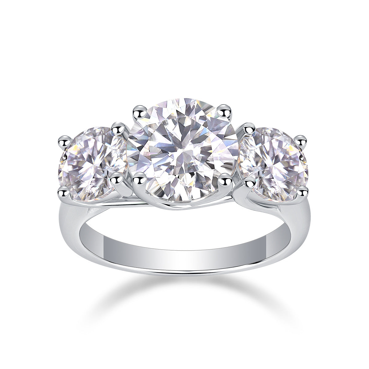 Three Lives Of Fortune - A Fashionable And Luxurious Jewelry Piece Set With 3-carat Moissan Diamond S925 Sterling Silver And Platinum-plated Diamond