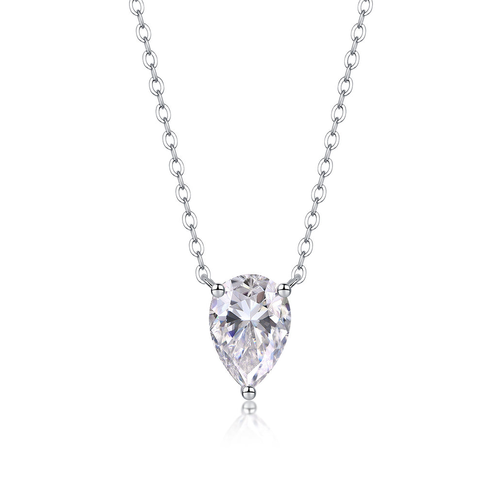 Water Drop - Fashionable Jewelry Pendant Set With Moissanite S925 Sterling Silver And Platinum-plated Diamond, Moissanite Silver Jewelry