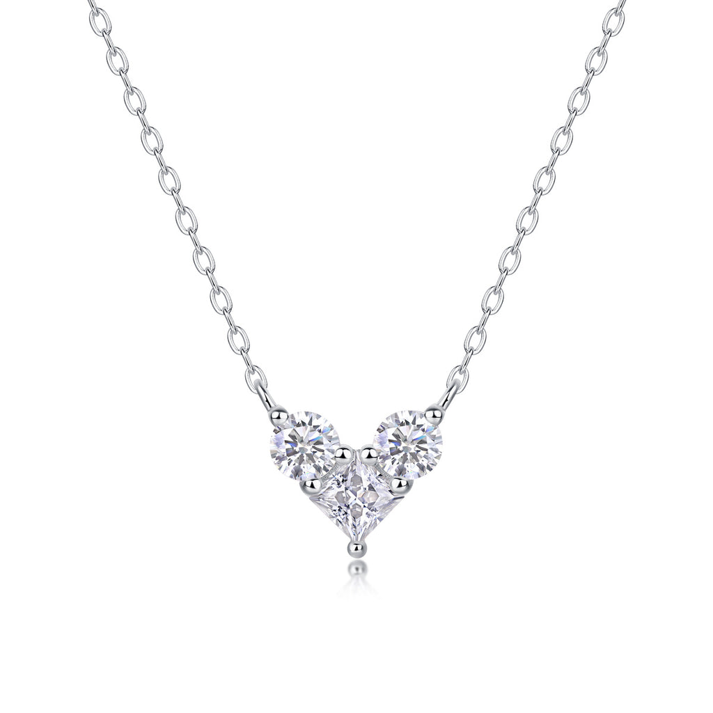 Love In The Present - A Fashionable And Luxurious Diamond Jewelry Pendant Set With Square Moissanite S925 Sterling Silver