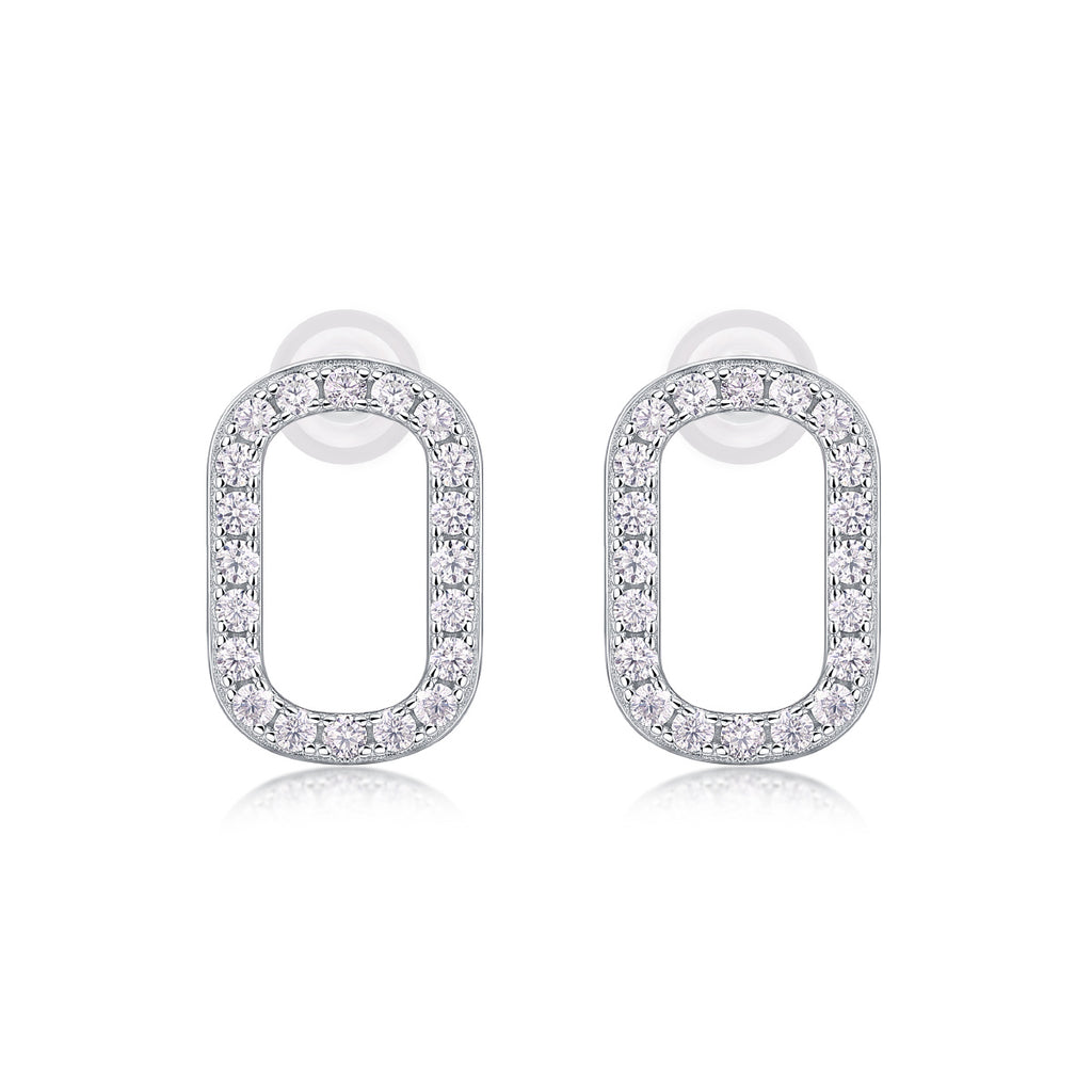 Return To Simplicity - Fashionable, Trendy And Affordable Jewelry Set With Moissanite S925 Sterling Silver And Platinum-plated Stud Earrings