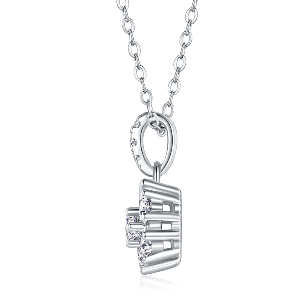 Snowflake Dance - A Fashionable And Luxurious Diamond Jewelry Pendant Set With Moissanite S925 Sterling Silver And Platinum Plating