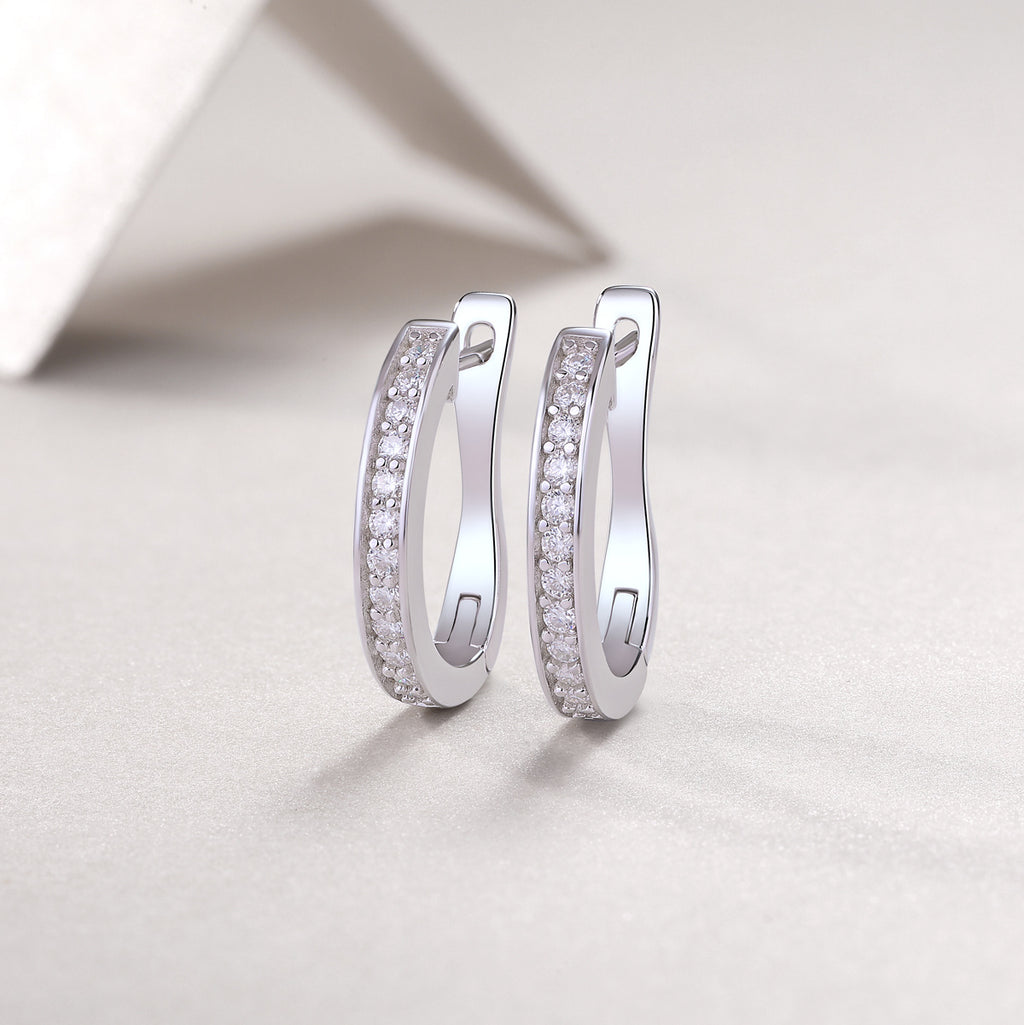 Morning Dew - Fashionable And Luxurious Diamond Jewelry Set With Moissanite S925 Sterling Silver And Platinum-plated Stud Earrings